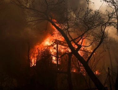 Τα Γεράνεια Όρη στις φλόγες - Kαίγονται δεκάδες σπίτια στην Κινέτα - Πλησιάζει τα διυλιστήρια η φωτιά (upd 5)